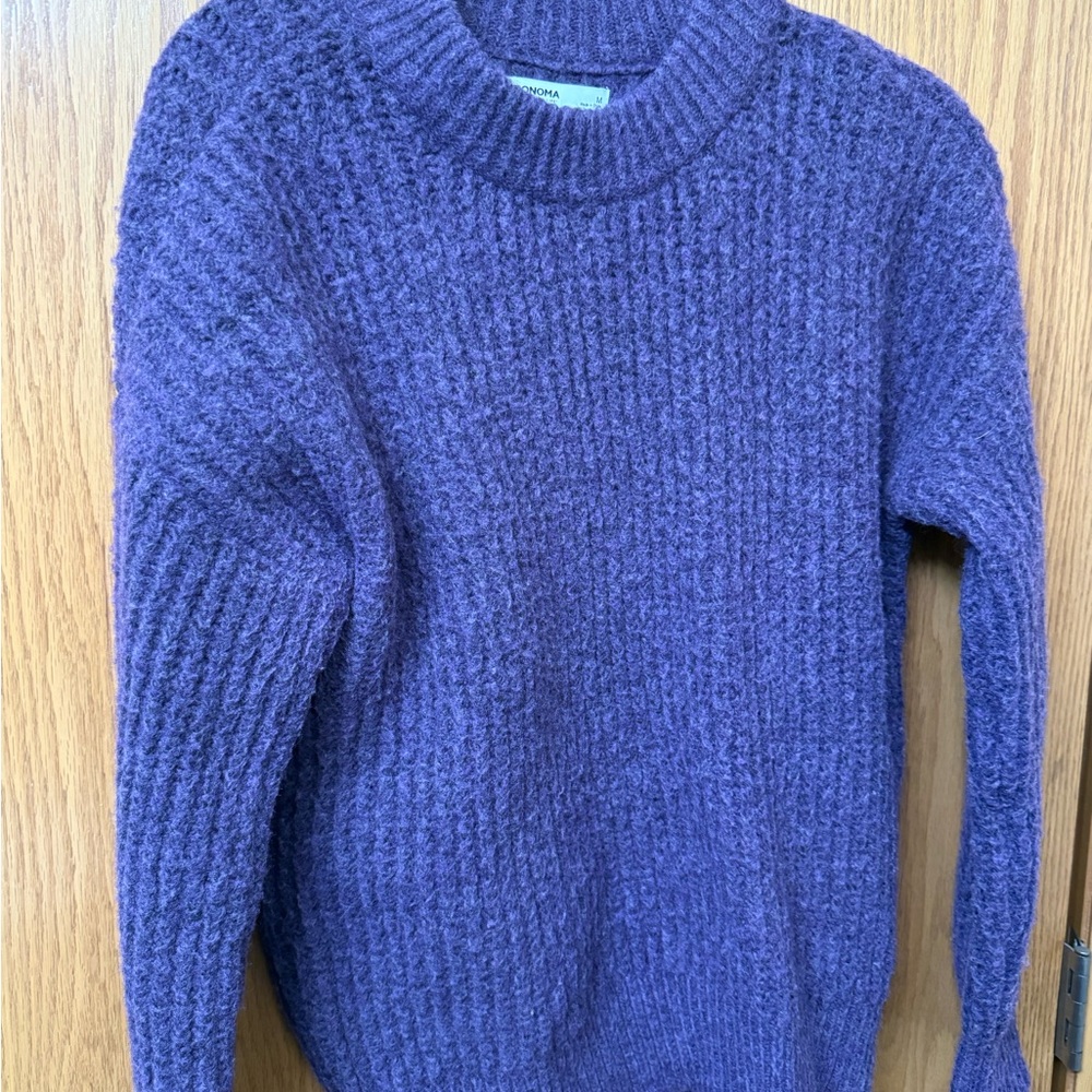 Sonoma Purple Textured Knit Sweater